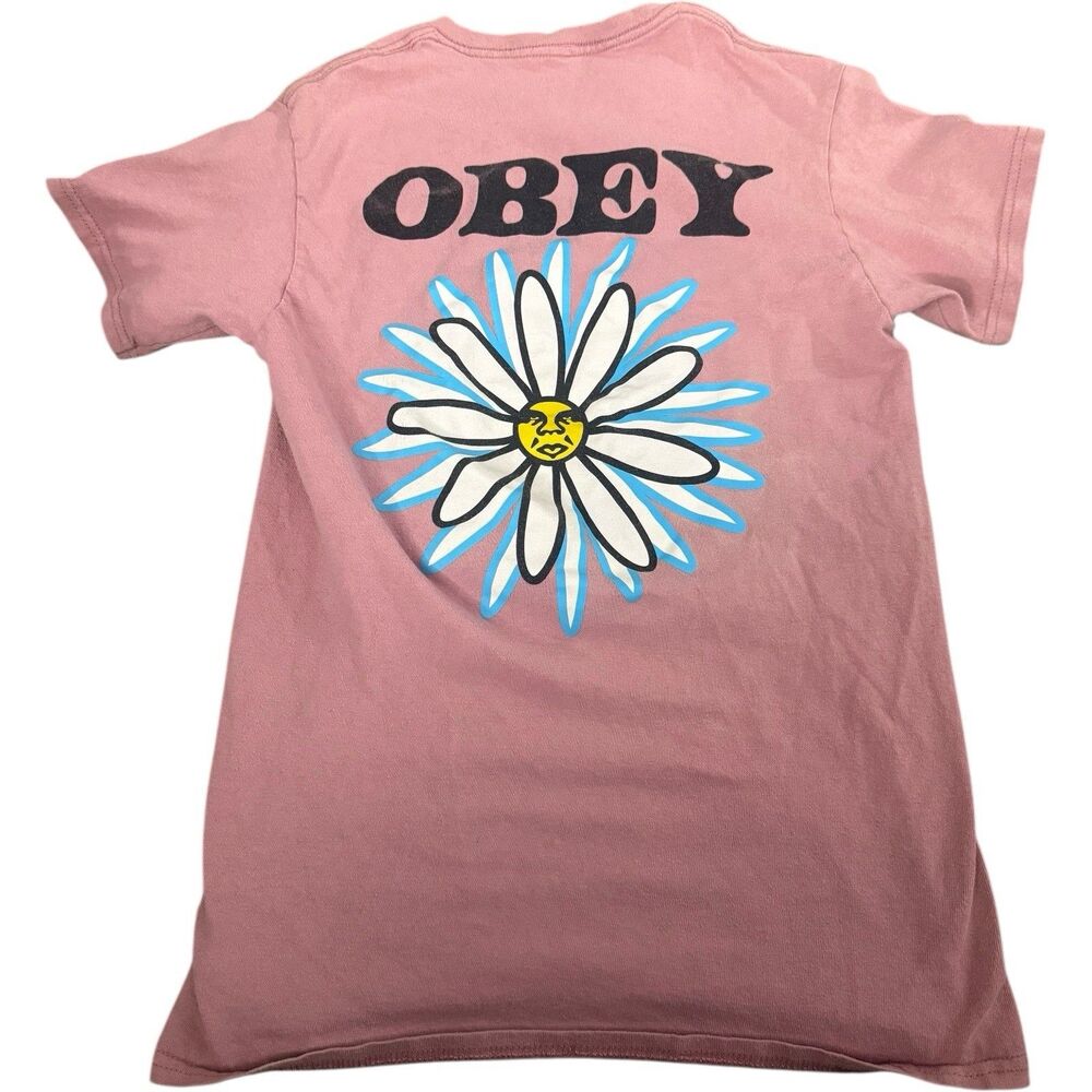 Obey Daisy Pink Short Women’s Small Daisies Tee